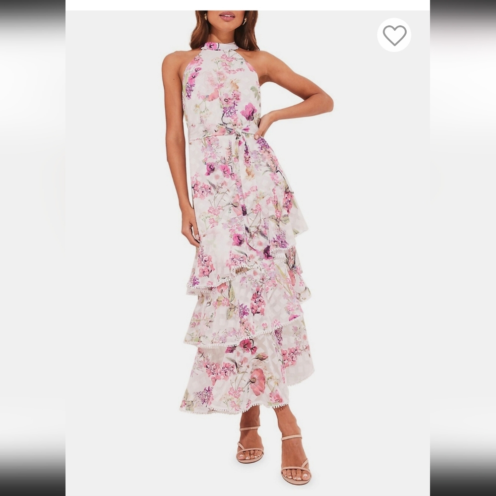Lipsy Natalia Tiered Halter Dress - Picture 1 of 13